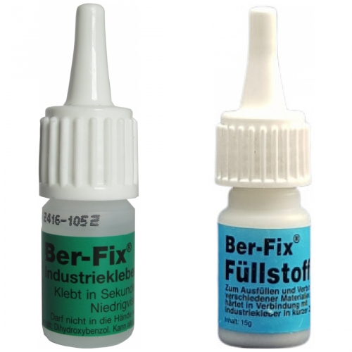 Ber-Fix Industriekleber - Inhalt: 4 Gramm Viskositt: niederviskos + Fllstoff Wei 15 Gramm