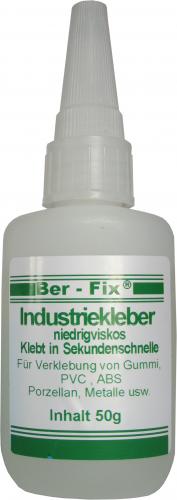 Ber-Fix Industriekleber - Inhalt: 50 Gramm Viskositt: niederviskos + Fllstoff 60 g Farbe: Schwarz
