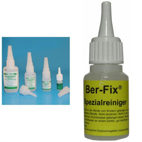 Ber-Fix Industriekleber - Inhalt: 5 Gramm Viskositt: niederviskos + Spezialreiniger 20 g + 3 x Dosierspitze