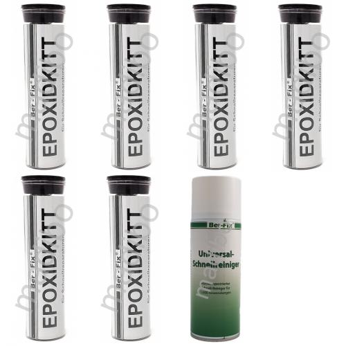 6 x Ber-Fix Epoxidkitt - Inhalt: 56 Gramm + Universal-Schnellreiniger 400 ml