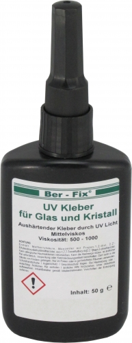 Ber-Fix UV-Kleber Set - Inhalt: 3 x 50 Gramm Viskositt: mittelviskos + UV-Lampe Ausfhrung: 12 LEDs