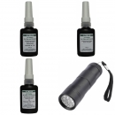 Ber-Fix UV-Kleber - Inhalt: 10 Gramm Viskositt: niederviskos mittelviskos hochviskos + UV-Lampe Ausfhrung: 12 LEDs