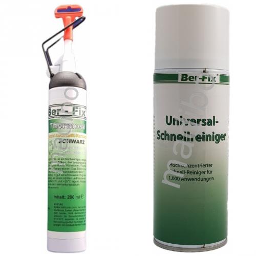 Ber-Fix Thermosil 200 ml - Farbe: Schwarz + Universal-Schnellreiniger 400