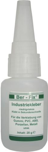 Ber-Fix Industriekleber Set - Inhalt: 20 Gramm Viskositt: niederviskos + Fllstoff 30g Farbe: Wei + 6 Dosierspitzen