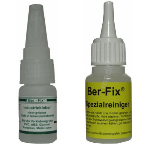 Ber-Fix Industriekleber - Inhalt: 10 Gramm Viskositt: niederviskos + 3 x Dosierspitze + Spezialreiniger 20 g