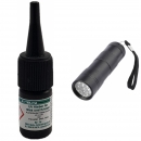 Ber-Fix UV-Kleber Set - Inhalt: 3 Gramm Viskositt: hochviskos + UV-Lampe Ausfhrung: 12 LEDs