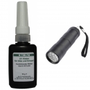 Ber-Fix UV-Kleber Set - Inhalt: 10 Gramm Viskositt: mittelviskos + UV-Lampe Ausfhrung: 12 LEDs