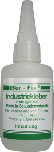 Ber-Fix Industriekleber - Inhalt: 50 Gramm Viskosität: niederviskos + Spezialreiniger 20 g