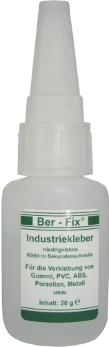 Ber-Fix Industriekleber Set - Inhalt: 20 Gramm Viskosität: niederviskos + Füllstoff 30 Gramm Farbe: Weiß + Spezialreiniger