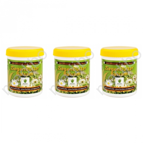 3 x abeko Ziegenbutter Balsam mit Aloe Vera und Olivenöl 200 ml