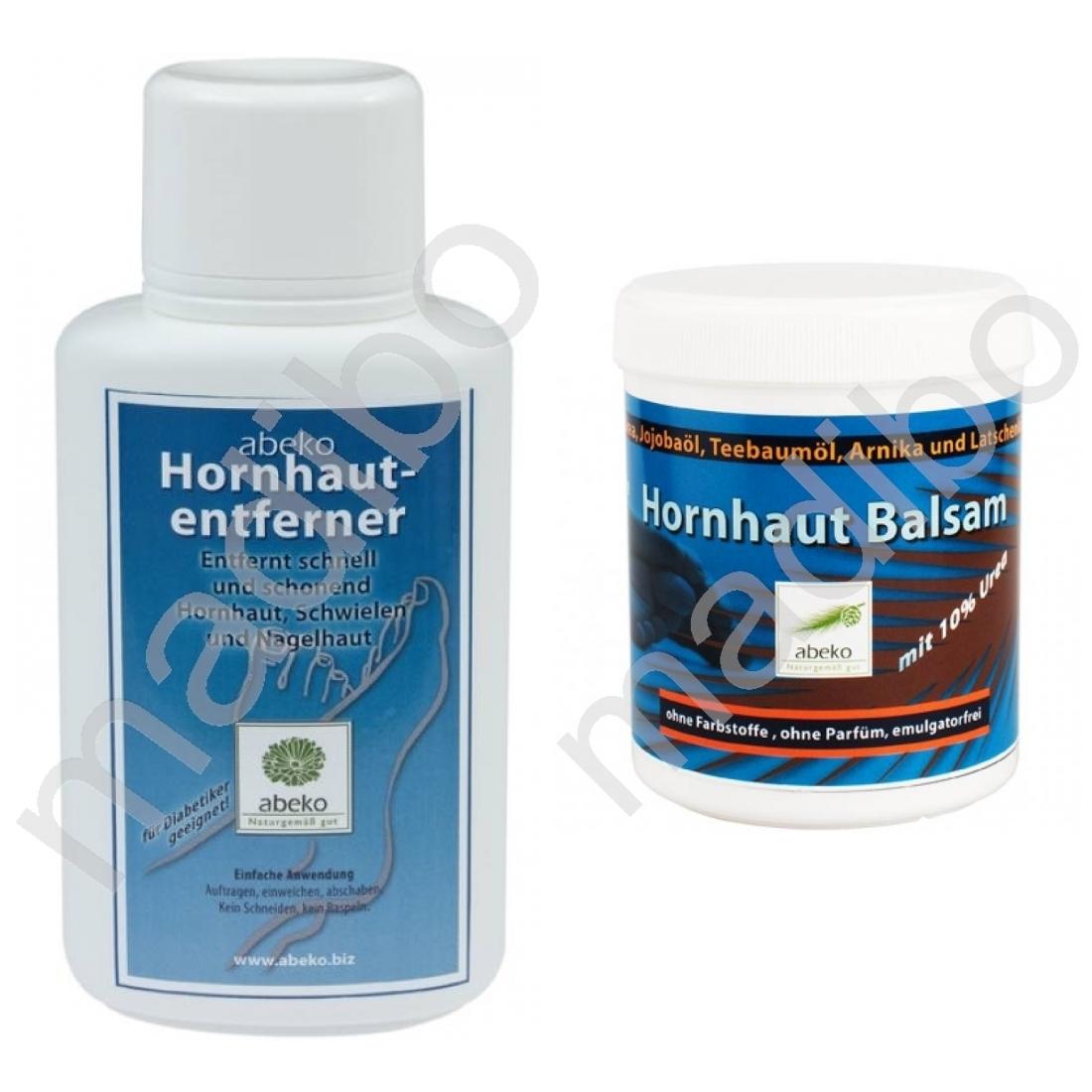 abeko Hornhautentferner 250 ml + Hornhaut Balsam enthält 10% Urea ohne Farbstoffe 250 ml